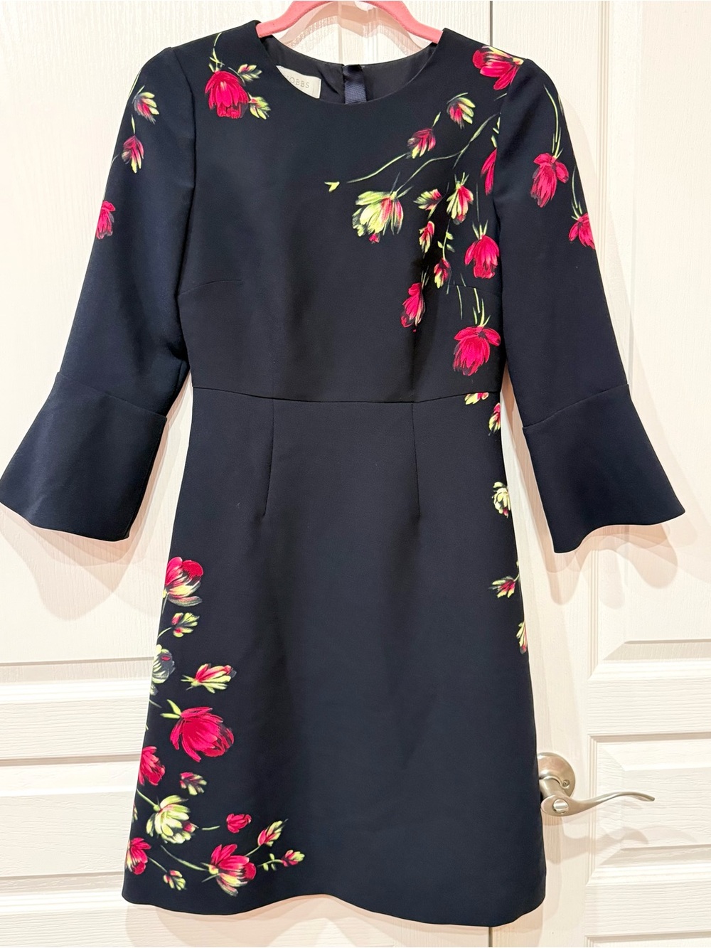 Hobbs London Navy Blue Floral Dress